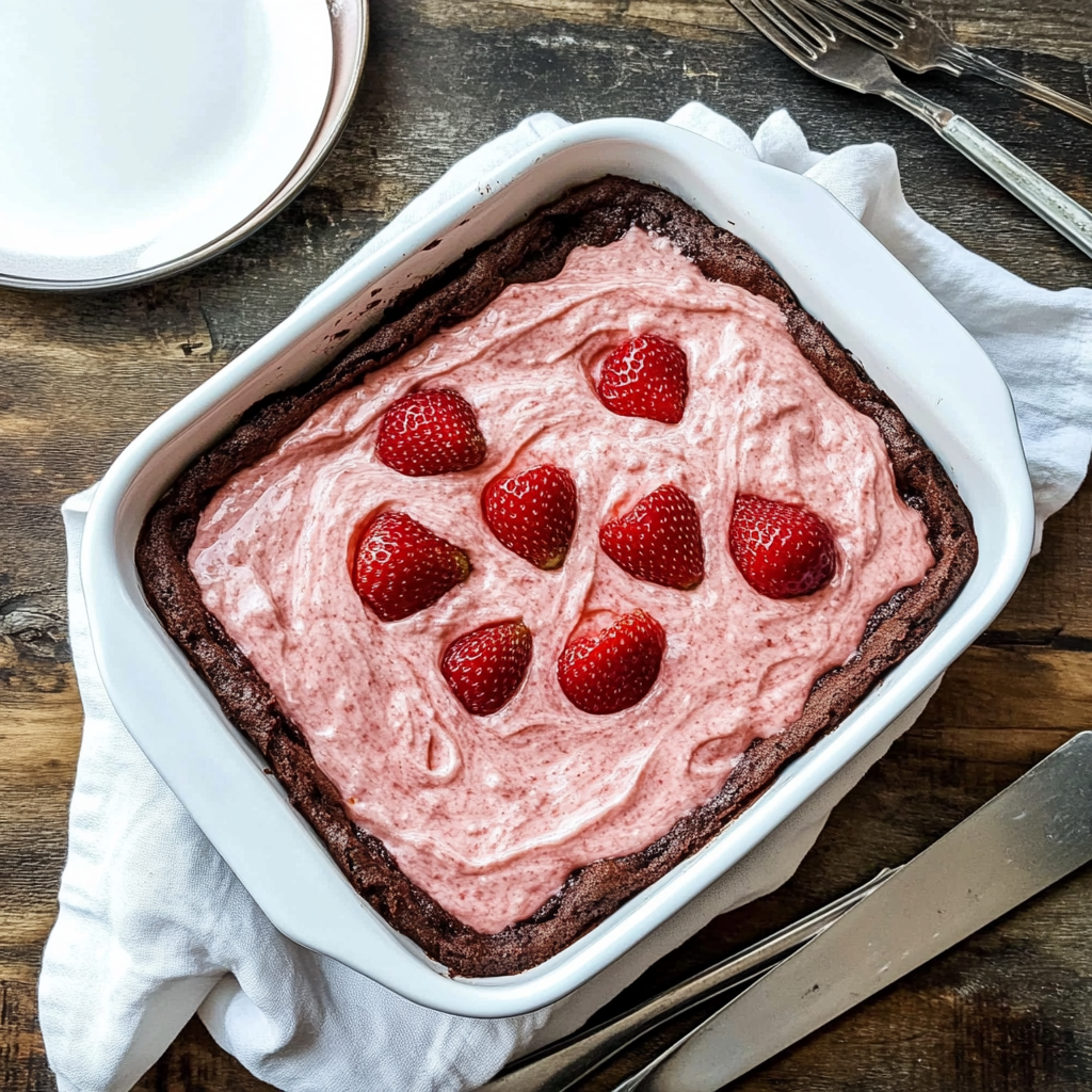 Strawberry Mousse Brownies