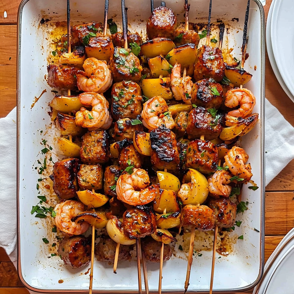 Cajun Shrimp Sausage Kebabs