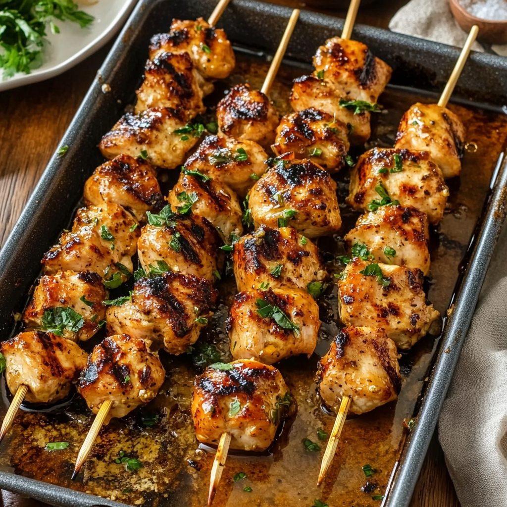 Honey Garlic Chicken Skewers